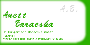 anett baracska business card